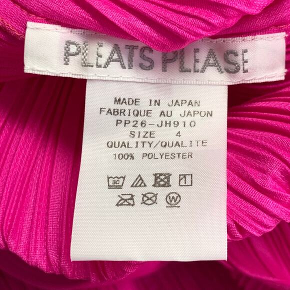 ISSEY MIYAKE PLEATS PLEASE Size L Fuchsia Pink Polyester Pleated Shift Dress - Picture 5 of 6